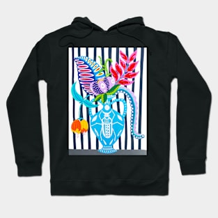 Colourful Exotic Flowers In A Beetle Vase Hoodie